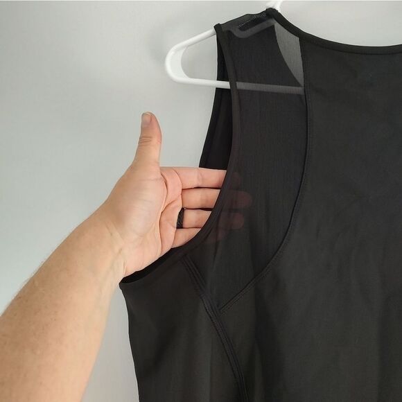 Members Mark Women's Size XL Black Work it Out Tank Top Shirt Cropped Sleeveless - Picture 3 of 5